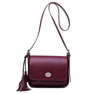 Urban Expressions Burgundy Crossbody Bag with Tassel